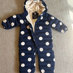 Crewcuts Baby Navy Polka Dot Snowsuit